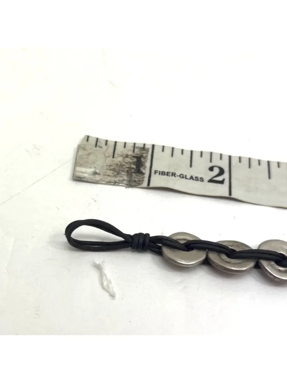 Uno De 50 Button Closure Necklace With Layered Silver-Tone Discs And Black Cord